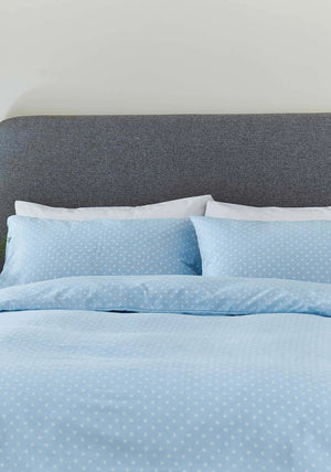 Helena Springfield Fable Brushed Polka Dot Duvet Cover Set, Blue