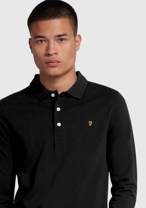 Farah Blanes Long Sleeve Polo Shirt, Black