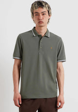 Farah Bowes Tipped Polo Shirt, Rosemary Green