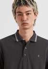 Farah Bowes Tipped Polo Shirt, Washed Black
