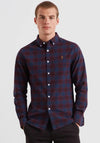 Farah Brewer Check Oxford Shirt, Bordeaux