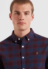 Farah Brewer Check Oxford Shirt, Bordeaux