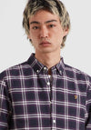 Farah Brewer Check Oxford Shirt, Deep Purple