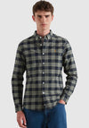 Farah Brewer Check Oxford Shirt, Tarragon Green