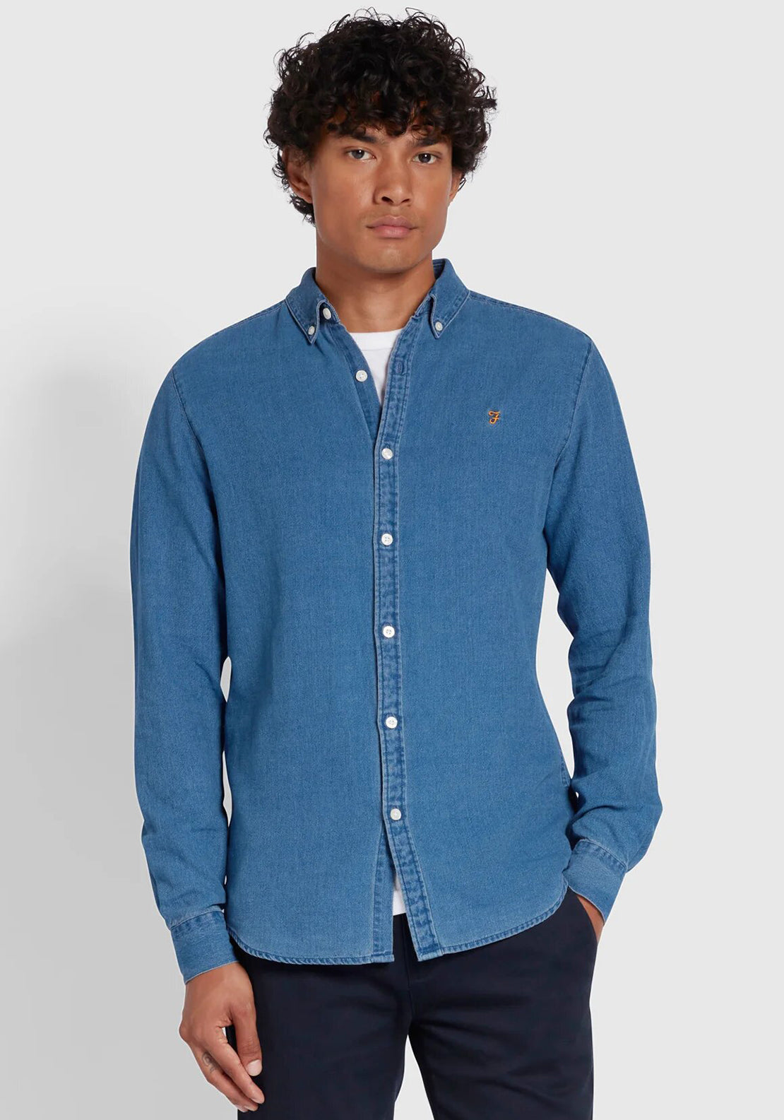 Farah Jacob Denim Shirt, Stone Wash