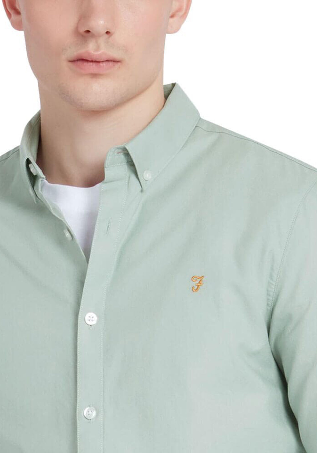 Farah Brewer Long Sleeve Shirt, Grove Green