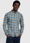 Farah Brewer Oxford Check Shirt, Olive Green Multi