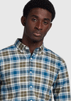 Farah Brewer Oxford Check Shirt, Olive Green Multi
