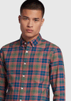 Farah Brewer Oxford Check Shirt, Wreath Green Multi