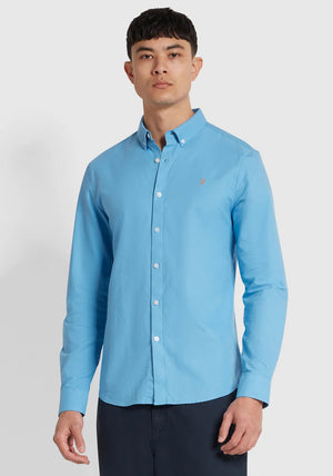 Farah Brewer Long Sleeve Shirt, Artic Blue