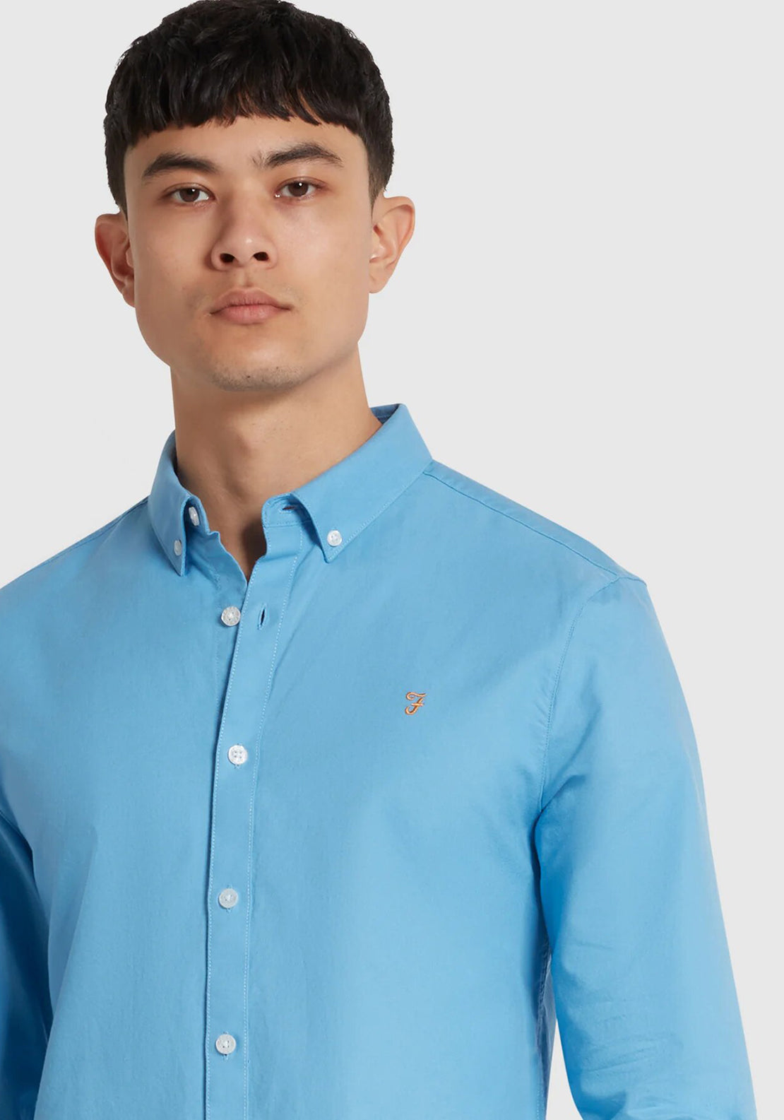 Farah Brewer Long Sleeve Shirt, Artic Blue
