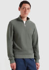 Farah Conrad Quarter Zip Knit Sweater, Rosemary Green