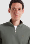 Farah Conrad Quarter Zip Knit Sweater, Rosemary Green