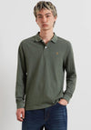 Farah Cunningham Long Sleeve Polo Shirt, Rosemary Green Marl