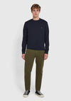 Farah Elm Straight Leg Twill Chinos, Olive Green