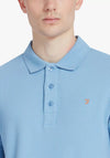 Farah Forster Textured Polo Shirt, Powder Blue