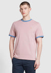 Farah Groves Ringer T-Shirt, Dark Pink