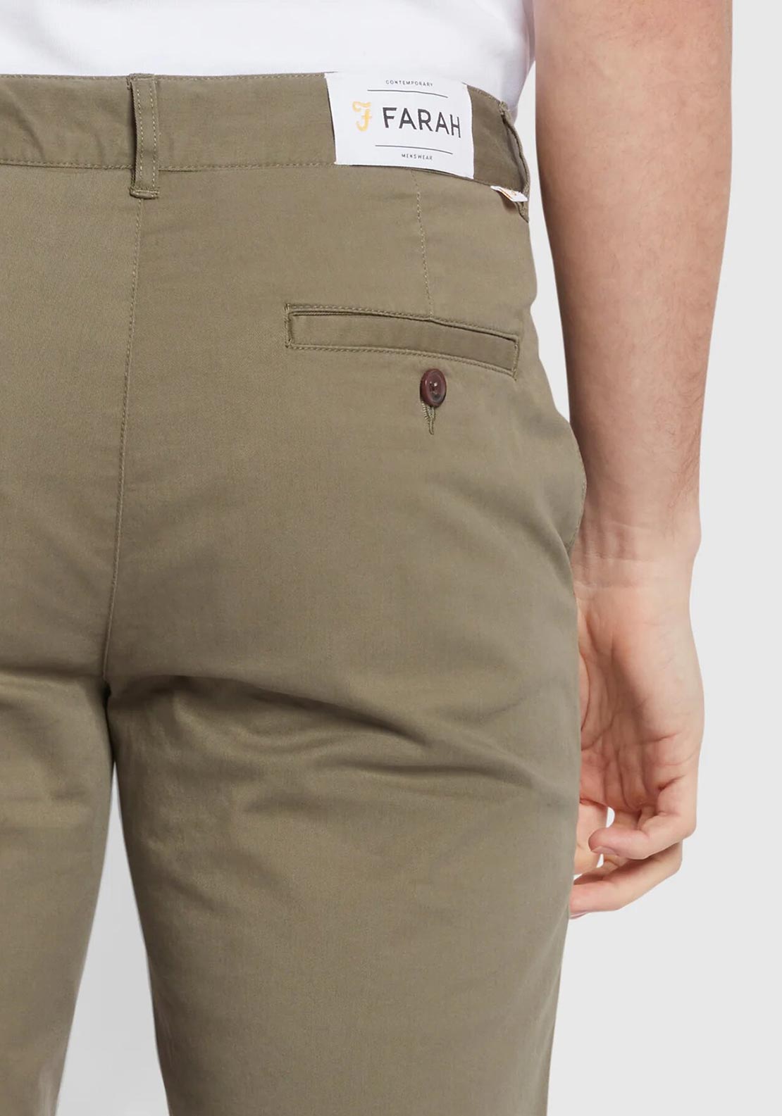 Farah Hawk Twill Chino Shorts, Vintage Green