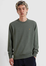 Farah Hemming Crew Neck Sweatshirt, Rosemary Green Marl