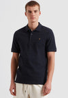 Farah Horace Jaquard Knitted Polo Shirt, Navy