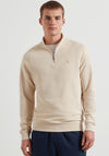 Farah Jim Quarter Zip Sweatshirt, Beige Marl