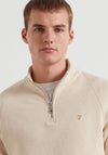 Farah Jim Quarter Zip Sweatshirt, Beige Marl