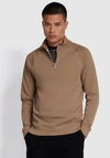 Farah Jim Quarter Zip Sweatshirt, Beige