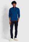 Farah Jim Quarter Zip Sweatshirt, Blue Peony