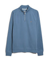 Farah Jim Quarter Zip Sweatshirt, Blue Tide Marl