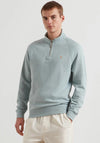 Farah Jim Quarter Zip Sweatshirt, Green Mist Marl