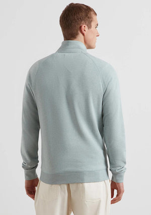 Farah Jim Quarter Zip Sweatshirt, Green Mist Marl