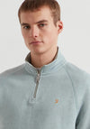 Farah Jim Quarter Zip Sweatshirt, Green Mist Marl