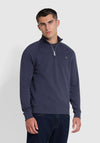 Farah Jim Quarter Zip Sweatshirt, Liquorice Blue