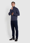 Farah Jim Quarter Zip Sweatshirt, Liquorice Blue