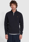 Farah Jim Quarter Zip Sweatshirt, True Navy