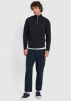 Farah Jim Quarter Zip Sweatshirt, True Navy