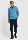 Farah Jim Quarter Zip Sweatshirt, Para Blue