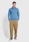 Farah Jim Quarter Zip Sweatshirt, Sheaf Blue