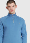 Farah Jim Quarter Zip Sweatshirt, Sheaf Blue