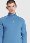 Farah Jim Quarter Zip Sweatshirt, Sheaf Blue