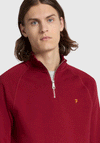 Farah Jim Quarter Zip Sweatshirt, Warm Red