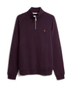 Farah Jim Quarter Zip Sweatshirt, Wine