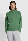Farah Jim Quarter Zip Sweatshirt, Wreath Green