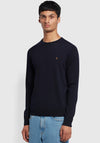 Farah Mullen Merino Wool Crew Neck Sweater, True Navy