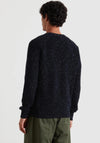 Farah Sage Nepped Fisherman Knit Sweater, Navy