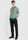 Farah Sandford Knit Polo Shirt, Green Meadow