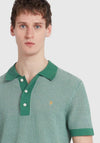 Farah Sandford Knit Polo Shirt, Green Meadow