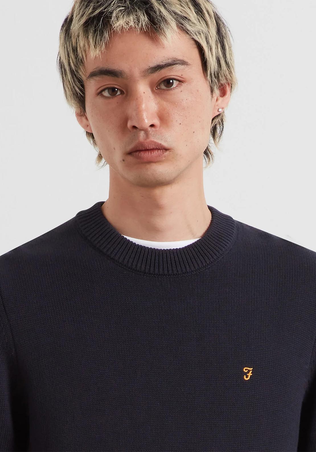 Farah Shepard Crew Neck Sweater, True Navy
