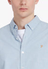 Farah Steen Brushed Cotton Shirt, Powder Blue Marl