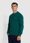 Farah Tim Crew Neck Sweatshirt, Botanic Green